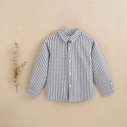 Camisa niño cuadros vichy azul y blanco Colección Encantada