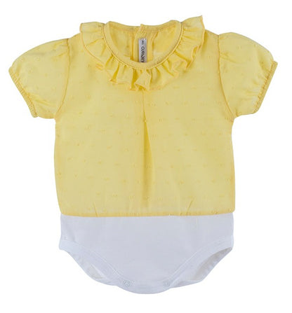 Body blusa plumeti manga corta amarillo