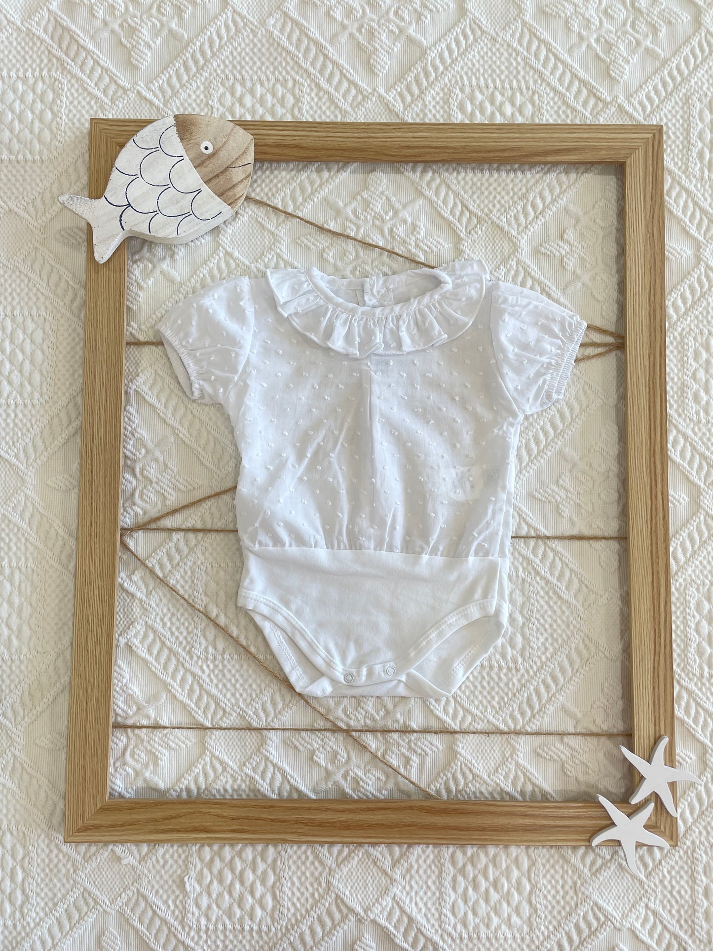 Body blusa plumeti manga corta blanco