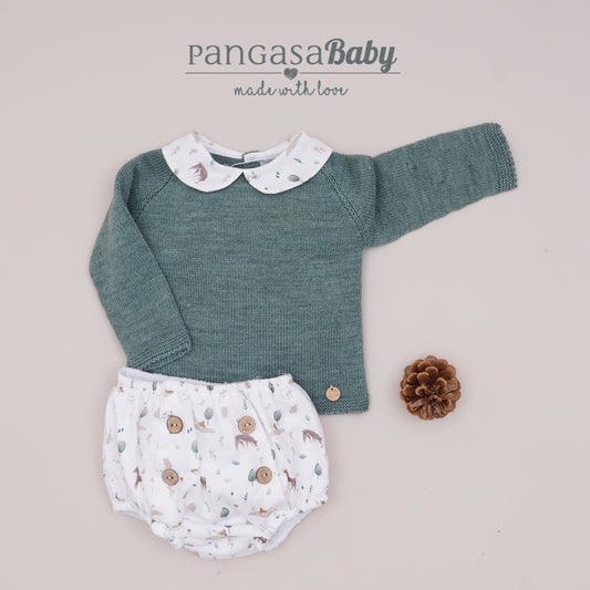 Conjunto Ranita Colección Bambi Pangasa color verde olmo