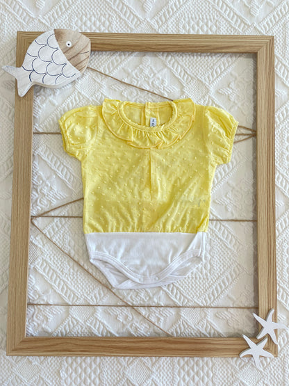 Body blusa plumeti manga corta amarillo