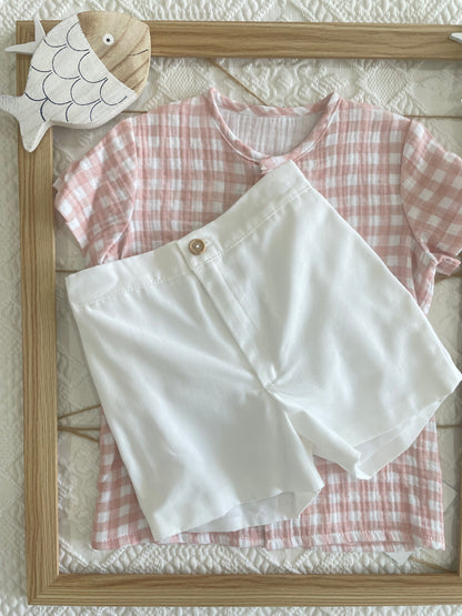 Conjunto niño camisa bambula vichy y pantalón