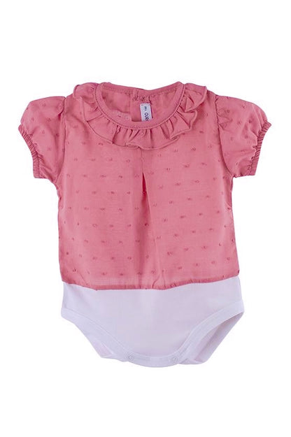 Body blusa plumeti manga corta rosa empolvado