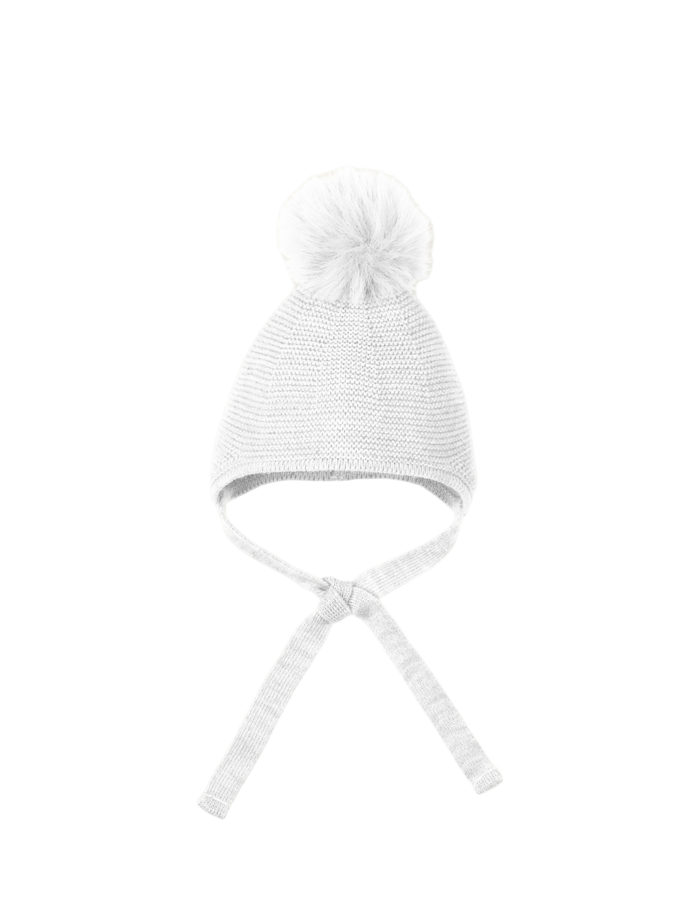 Gorro punto aviador Mac ilusión con pompón artificial desmontable color blanco