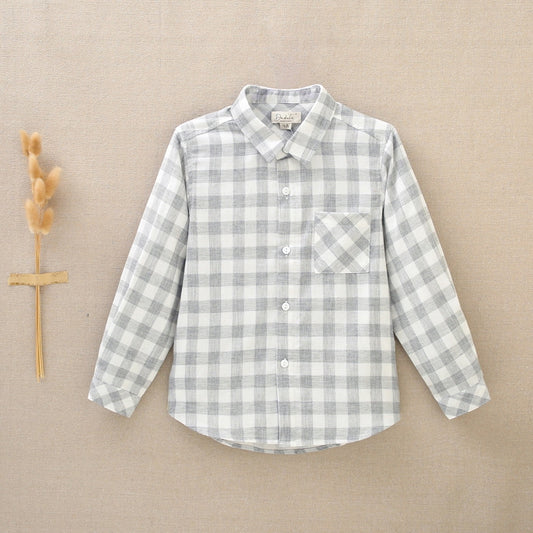 Camisa niño cuadros grises