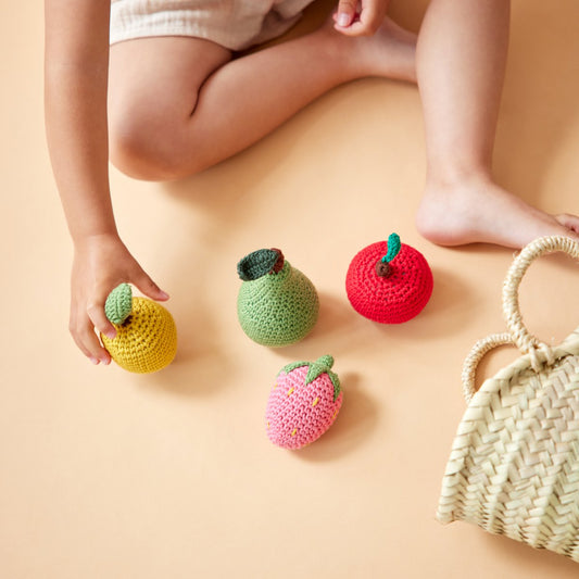 Sonajero crochet frutas