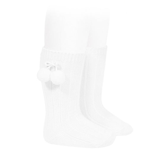 Calcetines borlas blanco cóndor