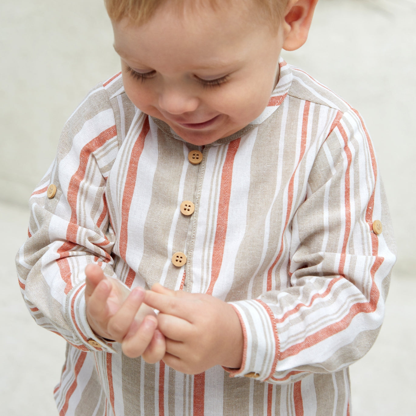 Conjunto bebé niño en lino Colección Hojas